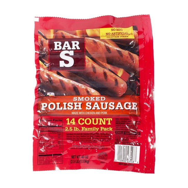 Bar S Smoked Polish Sausage, 2.5 lbs.