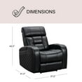 thumbnail image 4 of Bronston Top Grain Leather Power Theater Recliner, Black, 4 of 9