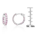 thumbnail image 4 of Lab Created Gemstone Huggie Hoop Earrings in Sterling Silver, 4 of 6