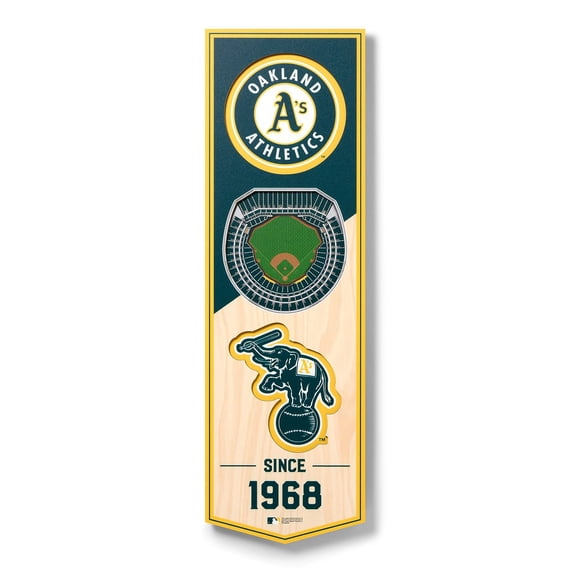 YouTheFan MLB 6"x19" 3D Stadium View Banner, Assorted Teams