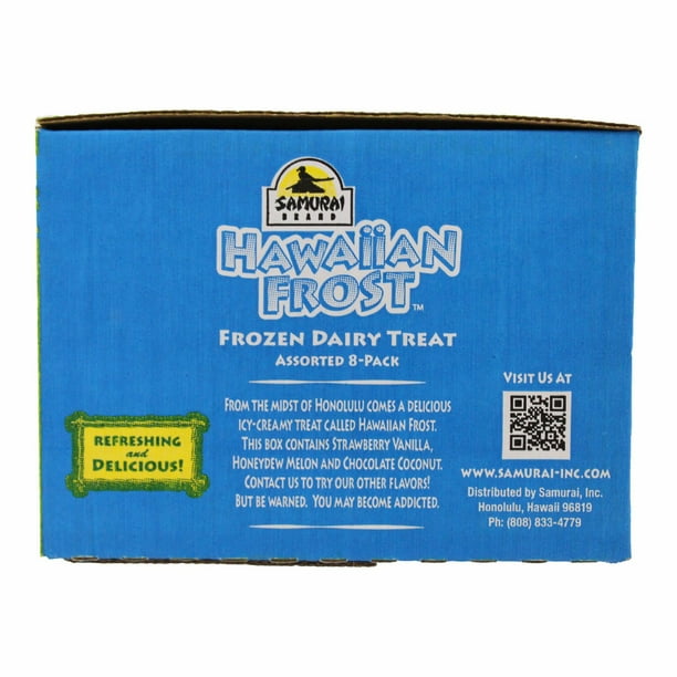 Samurai Hawaiian Frost Frozen Dairy Treat, Variety Pack 8 pk