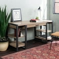 thumbnail image 1 of Urban Blend 60" Dual Shelf Wood Computer Desk with Power Strip - Driftwood, 1 of 7