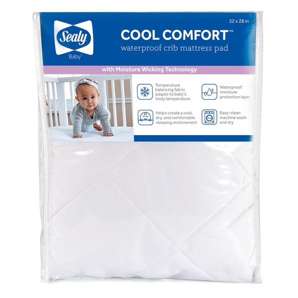 Sealy Cool Comfort Waterproof Infant/Toddler Crib Mattress Pad