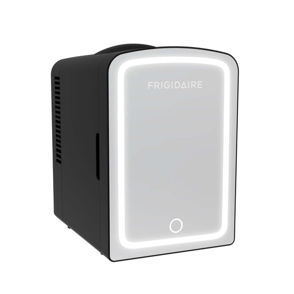 Frigidaire Skincare Cooler with Lighted Mirror Make-Up Door, Black
