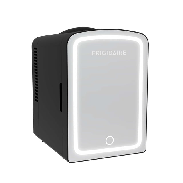 Frigidaire Skincare Cooler with Lighted Mirror Make-Up Door, Black