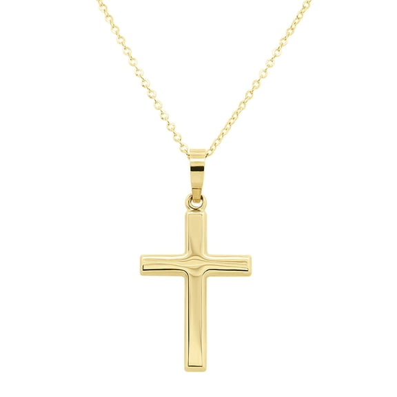 Reversible Cross Necklace 16"-18" in 14K Yellow Gold