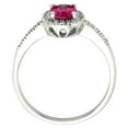 thumbnail image 4 of Oval Cut Gemstone and 0.15 CT. T.W. Halo Diamond Ring in 14K Gold, 4 of 6