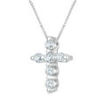 thumbnail image 2 of 0.20 CT. T.W. Round Cut Diamond Cross Pendant Necklace in 14K Gold, 2 of 4