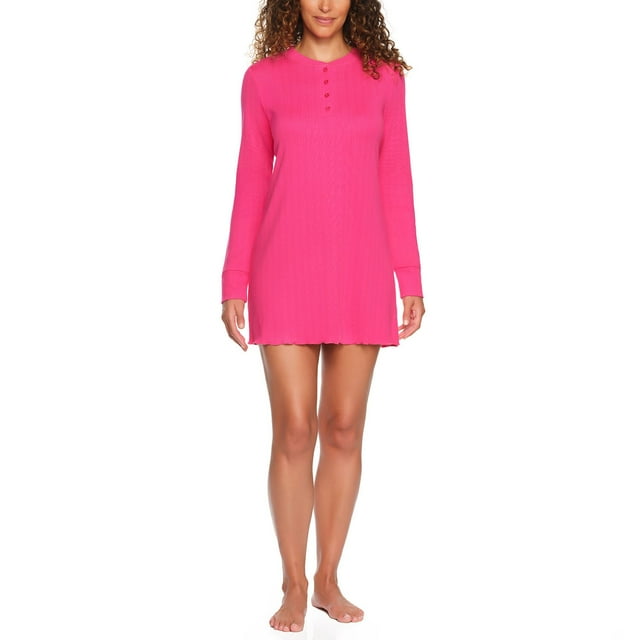 Loft Women's Henley Pointelle Sleep Dress