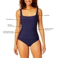 thumbnail image 3 of Anne Cole Ladies Square Neck One Piece Swimsuit, 3 of 5