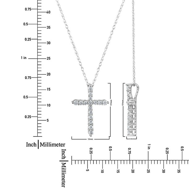 0.20 CT. T.W. Round Cut Diamond Cross Pendant in 14K Gold