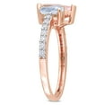 thumbnail image 4 of Pear Cut Morganite and Aquamarine & 0.21 CT. T.W. Diamond Two-Stone Ring in 14K Gold, 4 of 7