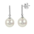 thumbnail image 1 of 8-9mm Cultured Freshwater Pearl and Diamond (0.05 cttw) Drop Earrings in 14K Gold, 1 of 4