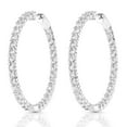 thumbnail image 1 of Lab Created Gemstone Huggie Hoop Earrings in Sterling Silver, 1 of 6