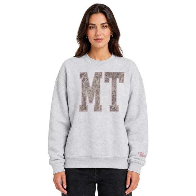 State of Mine Women's Camo Letters State Sweatshirt