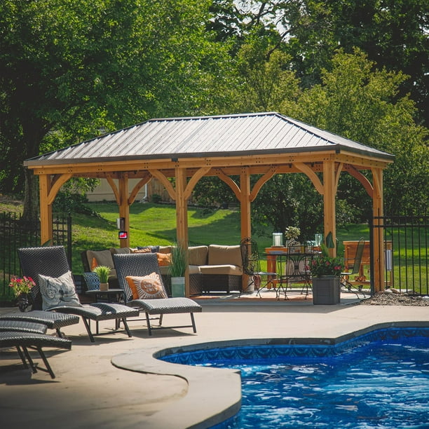 Backyard Discovery Barrington Cedar Gazebo with Powerport, Choose