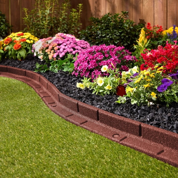 GroundSmart 4' Roman Brick Rubber Landscape Edging, 6pk