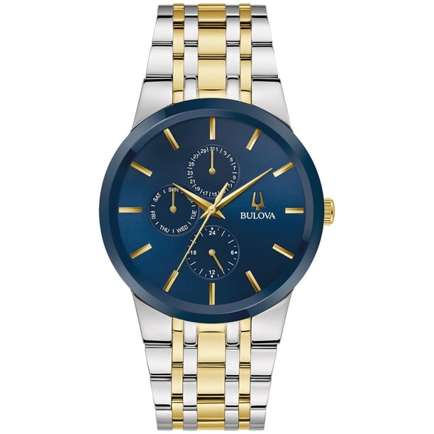 Bulova Two-Tone Watch with Blue Crystal Dial 40mm 98C145  display picture 1
