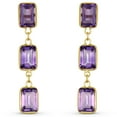 thumbnail image 2 of Emerald Cut Gemstone Dangle Earrings in 14K Gold, 2 of 4