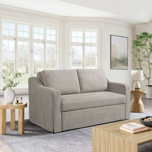 Serta Harvard Full Convertible Polyester Fabric Loveseat