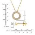 thumbnail image 3 of .49 CT.T.W. Yellow Gold Stud Earrings & Open Center Multi-Row Circle Pendant Necklace, 3 of 4