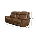 thumbnail image 5 of Gilmore 3-Piece Leather Reclining Sofa Set, Brown, 5 of 11