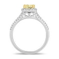 thumbnail image 2 of 1.60 CT. TW Cushion Cut Natural Yellow Halo Diamond Ring in 18K Gold, 2 of 6