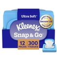 thumbnail image 1 of Kleenex Snap & Go Facial Tissues, 12 packs, 25 tissues/pack, 1 of 7
