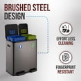 thumbnail image 4 of Simpli-Magic 18.5 Gallon (40L x 30L) Dual Compartment Step Trash Can – Kitchen Garbage Can with Waste & Recycling Bins – Slow-Close Lid, Odor Control, Hands-Free, 4 of 5