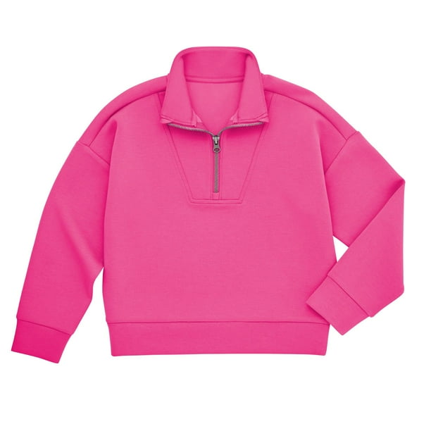 ぴんく Member's Mark Girls Double Knit Sandwash Quarter Zip - Samsclub.com