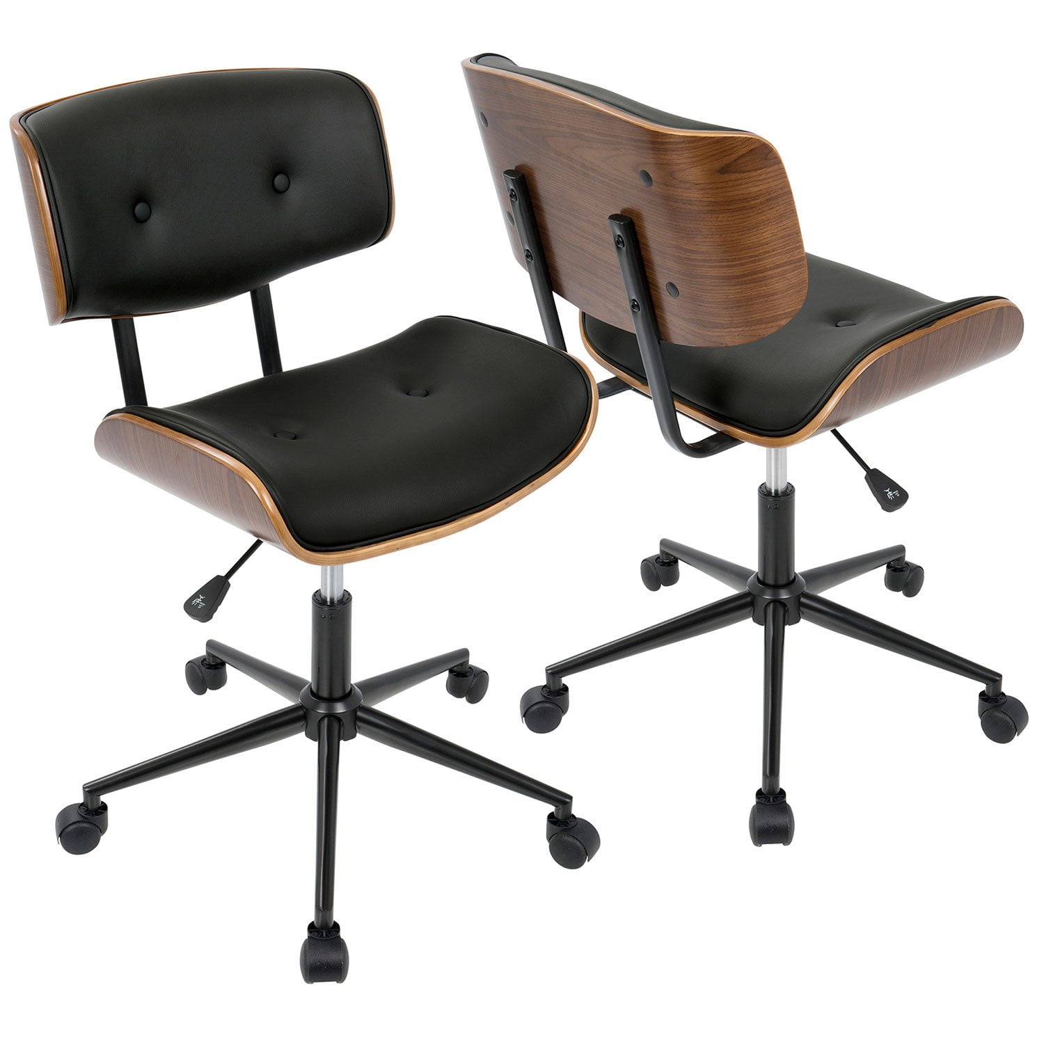 Lombardi Mid-Century Modern Adjustable Office Chair, Assorted