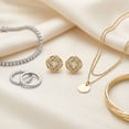 thumbnail image 5 of Diamond Cut Knot Stud Earrings in 14K Gold, 5 of 8