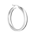 thumbnail image 3 of Wedding Band Style Hoop Earrings in Sterling Silver, 3 of 6