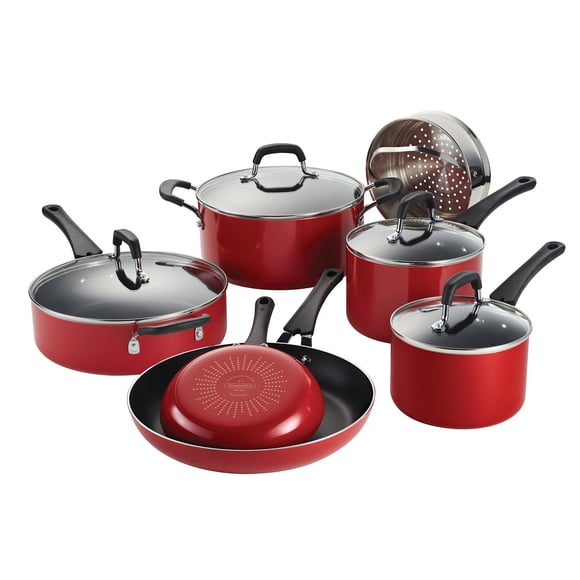 Tramontina 11-Piece Nonstick  Porcelain Enamel Cookware Set, Choose Color