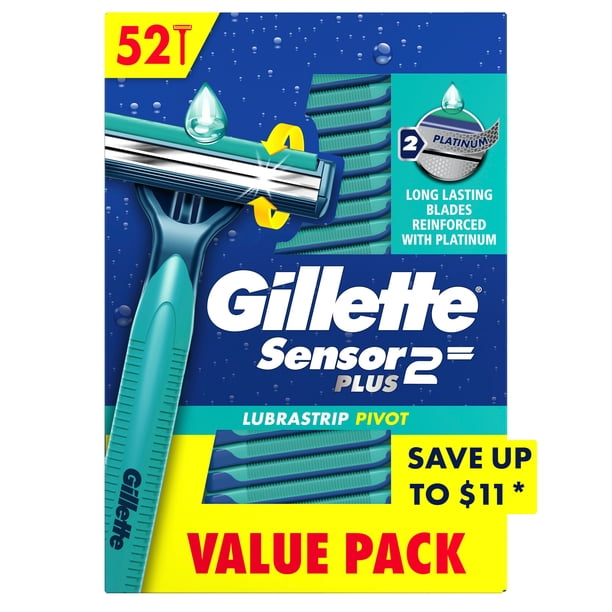 Gillette Sensor2 Plus Lubrastrip Pivoting Head Disposable Razors
