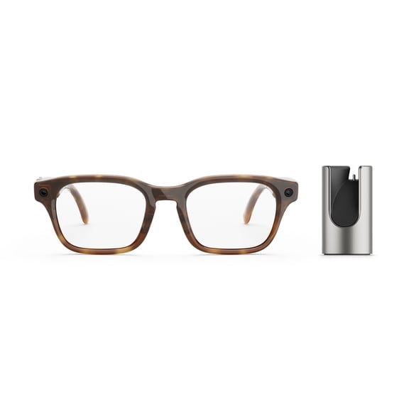 Meta Adventurer Glasses, Tortoise, Clear Lenses + Charging Stand