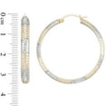 thumbnail image 4 of Diamond Cut Round Hoop Earrings in 14K Two Tone Gold, 4 of 5
