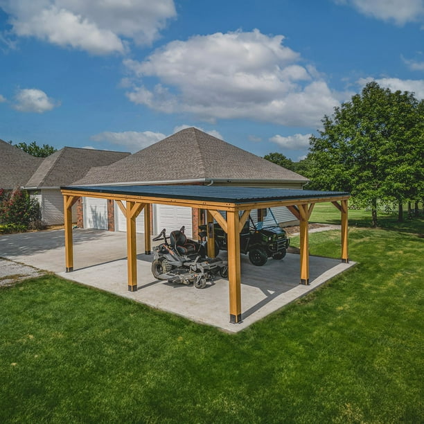 Backyard Discovery 20' x 20' Kingsport Cedar Carport/Gazebo