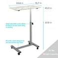 thumbnail image 2 of Seville Classics 23.6" Overbed Height Adjustable Mobile Side Table Cart, Assorted Colors, 2 of 13