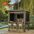 thumbnail image 3 of Keter 11' x 7' Signature Collection Resin Outdoor Bar Pine Gazebo with Awning, 3 of 19