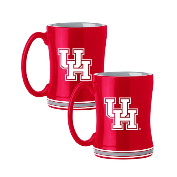 Logo Brands Houston Cougars 14oz Relief Mug Set