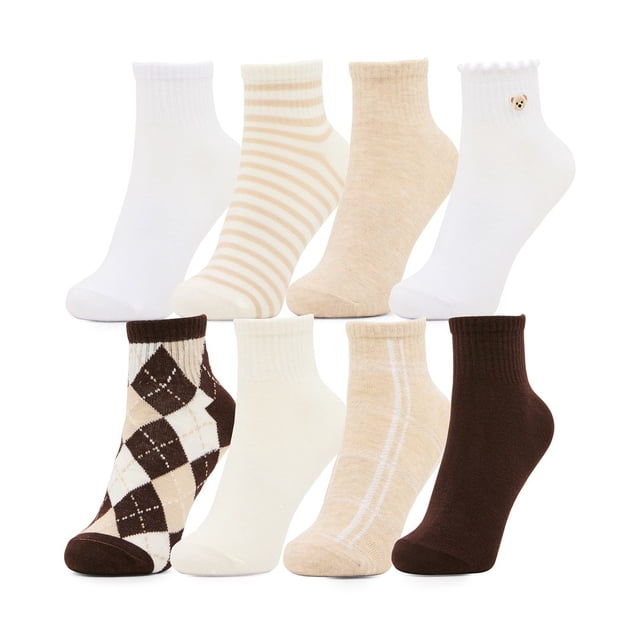 Steve Madden Women's 8-Pack Quarter Sock
