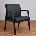 thumbnail image 1 of Alera Reception Lounge Series Leather Guest Chair, Mahogany/Black, 1 of 19