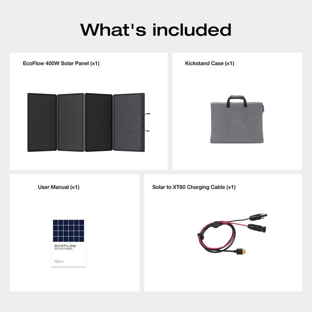 EcoFlow 400W Portable Solar Panel, Foldable and Waterproof For