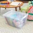 thumbnail image 3 of Greenmade 45 Quart Clear Glitter Storage Tote, 21.5" D x 15.75" W x 16.5" H, 1 pack, 3 of 7