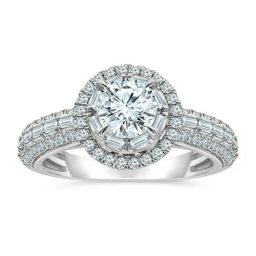 1.95 CT. T.W. Round Cut Halo Diamond Ring in 14K Gold