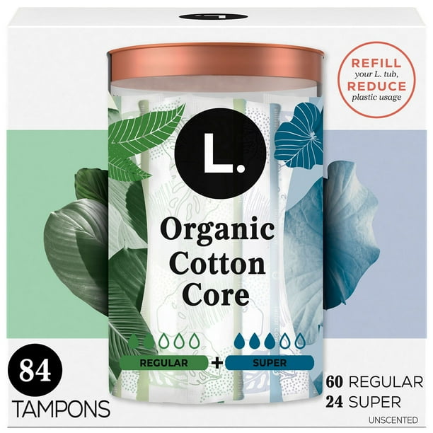 L. Organic Cotton Tampons Duo Pack, Unscented, 84 ct. - Samsclub.com
