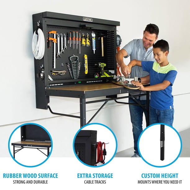Lifetime Wall-Mounted Powder-Coated Folding Work Table - Samsclub.com