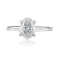 thumbnail image 1 of Lab Created Oval Cut Diamond Solitaire Ring in 18K Gold, 1 of 9