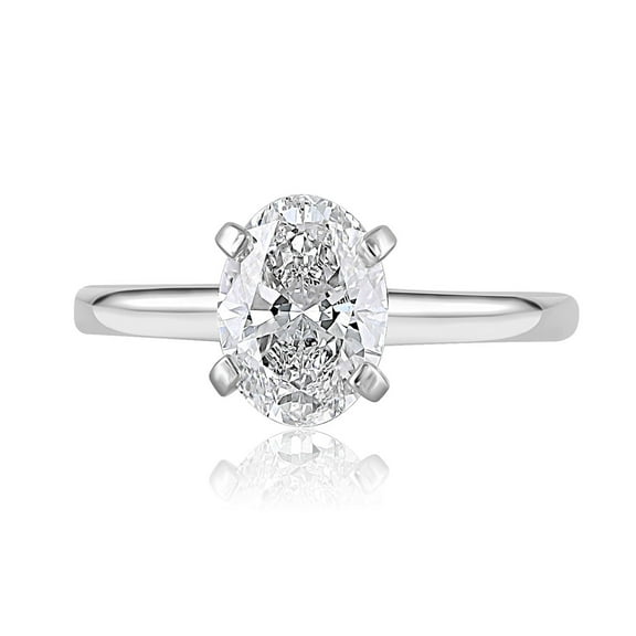 Lab Created Oval Cut Diamond Solitaire Ring